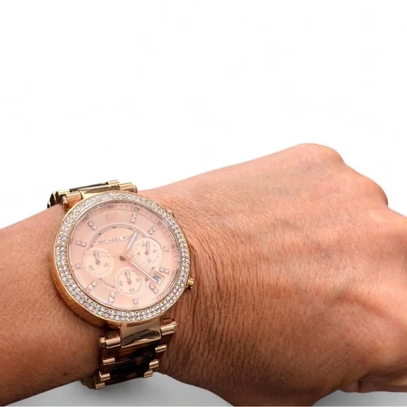 NWT MICHAEL KORS Gold and Brown Timepiece Watch Women NWT - Picture 2 of 8